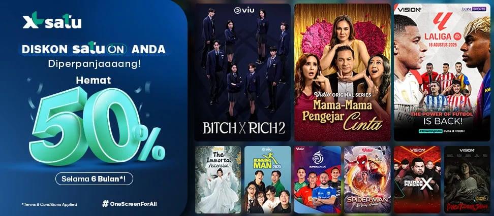 Diskon SATU ON 50% Anda Diperpanjang Sampai 6 Bulan!